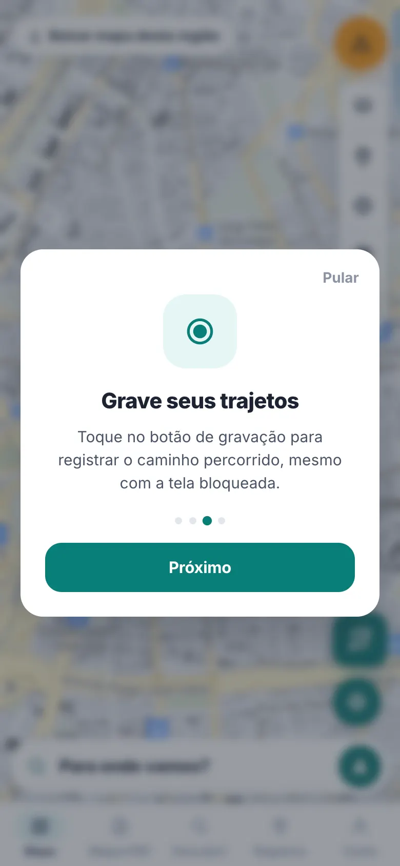 Gravação de trajetos — NovexGO